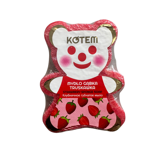 KOTEM Mydło Gąbka Miś Truskawka